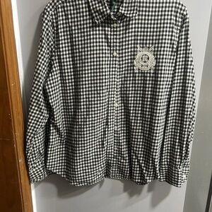 Womens Lauren Ralph Lauren Button Up Shirt Big Logo size S